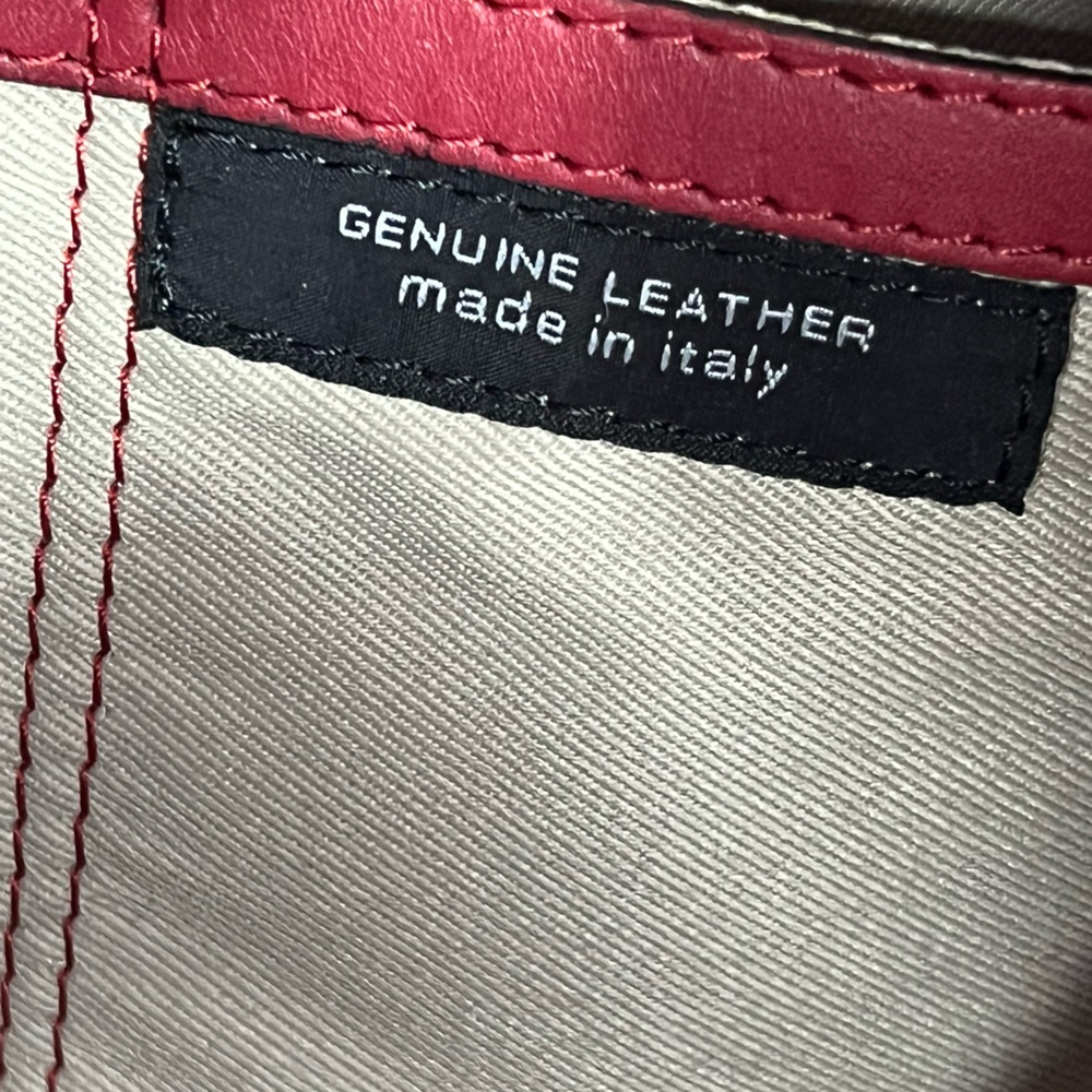 KUNA Red Leather Shoulder Bag by Beatrice ciabatti Italy old money purse - Picture 11 of 11